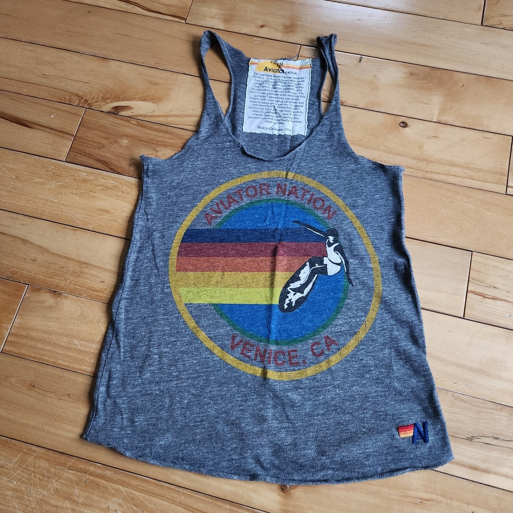 Aviator Nation Gray Tank Top